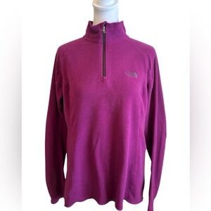 Large The North Face Purple 1/4 Zip Fleece Pullover